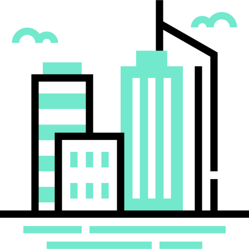 Paisaje urbano icono gratis