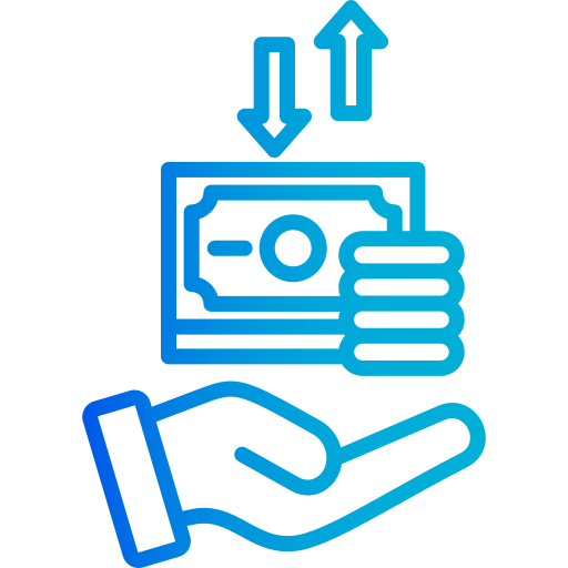 flujo de fondos icono gratis