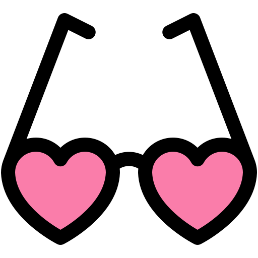 gafas de corazón icono gratis