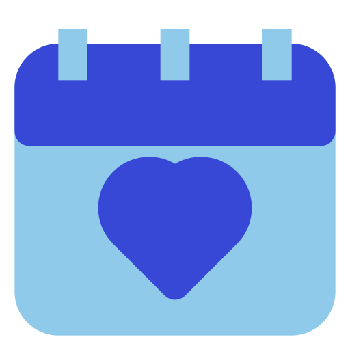 calendario corazón icono gratis