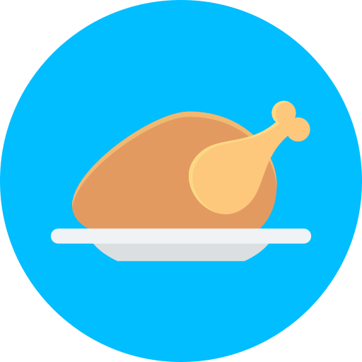 pavo asado icono gratis