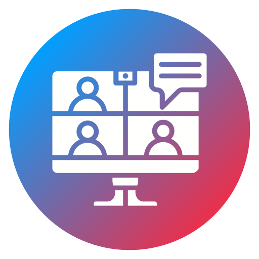 reunión en línea icono gratis