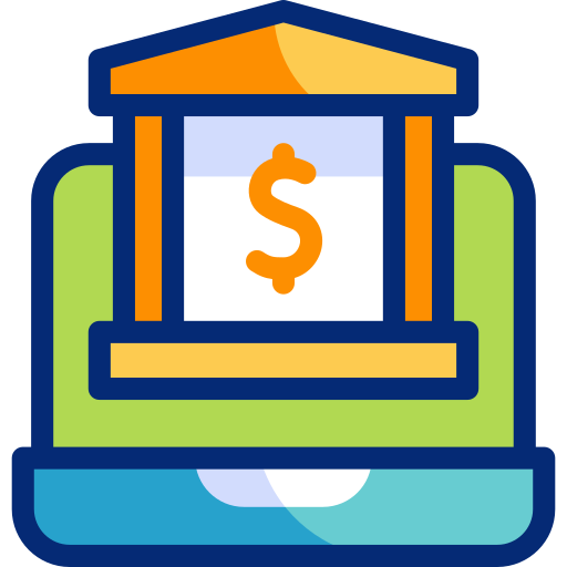 banca en línea icono gratis