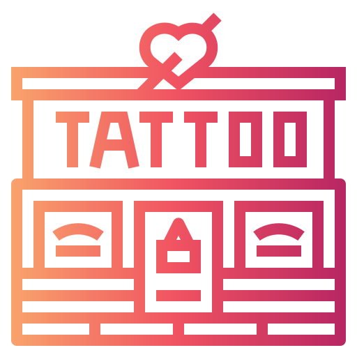 Conjunto De ícones De Giz Branco Para Um Salão De Tatuagem E