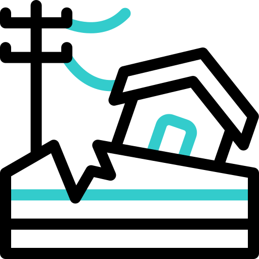 daños por terremoto icono gratis