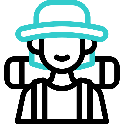 mujer excursionista icono gratis