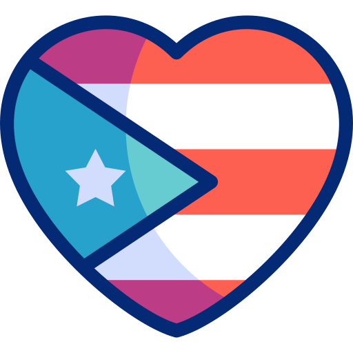 corazón de la bandera puertorriqueña icono gratis