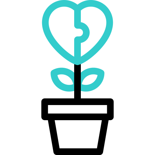 planta de corazón icono gratis