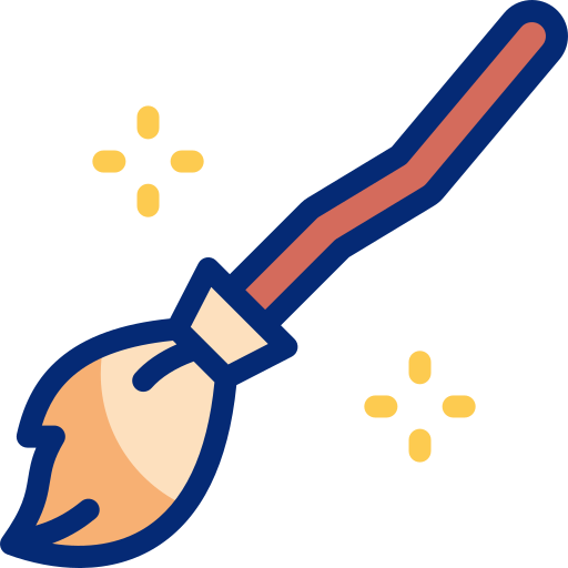 escoba mágica icono gratis