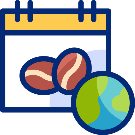calendrier du monde du café Icône gratuit calendrier du monde du café Icône gratuit