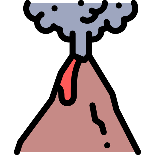 Volcano Detailed Rounded Lineal color icon