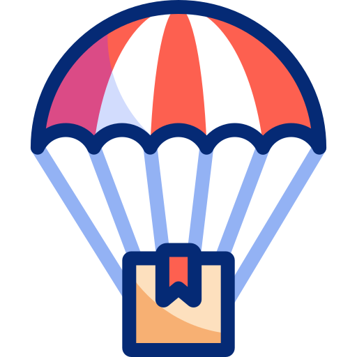 entrega en paracaídas icono gratis