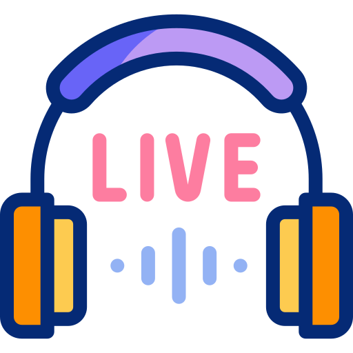 auriculares en vivo icono gratis