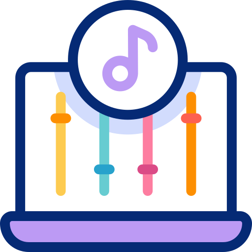 ordinateur portable musical Icône gratuit