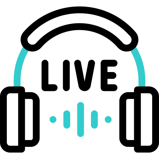 auriculares en vivo icono gratis