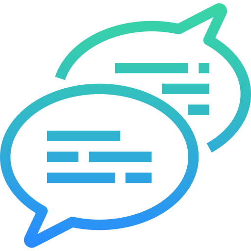 Speech bubble Winnievizence Outline gradient icon