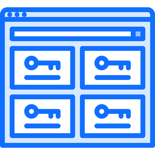 Password Manager Coloring Blue Icon 3794