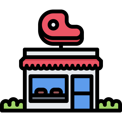 Butcher shop Coloring Color icon