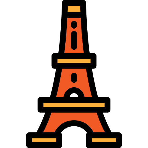 Eiffel tower Detailed Rounded Lineal color icon