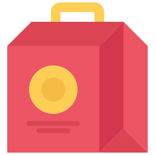 Lunch Box Coloring Flat Icon