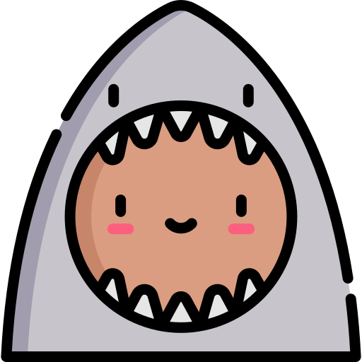 Shark Kawaii Lineal Color Icon 8652