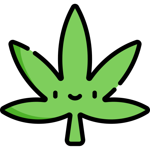 Cannabis Kawaii Lineal Color Icon