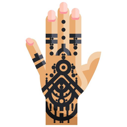 Mano pintada con henna icono gratis