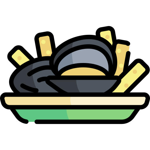 Moules frites icono gratis