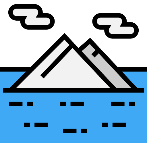 Iceberg Detailed Straight Lineal color icon