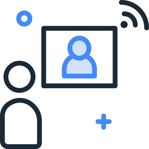 Video conferencia icono gratis