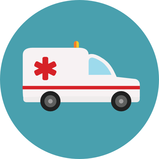 Ambulance Flat Icon Medicine And Healthcare Transport Sign Vector