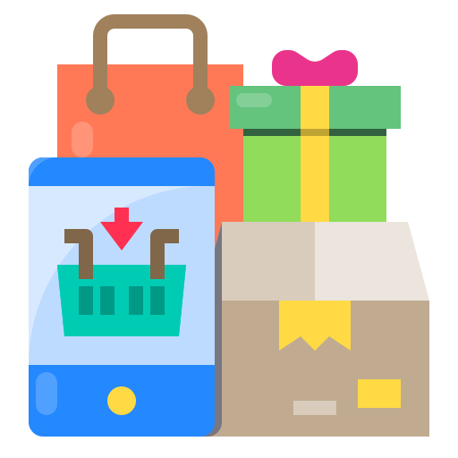 las compras en línea icono gratis