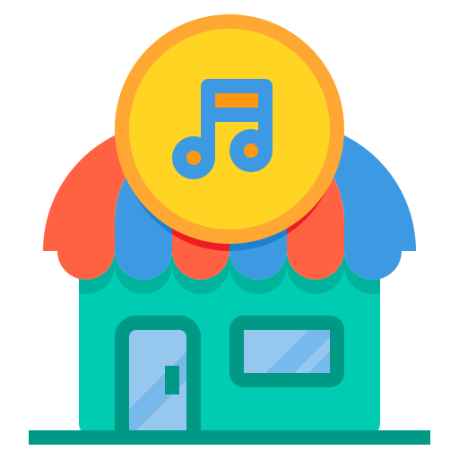 Tienda de musica icono gratis