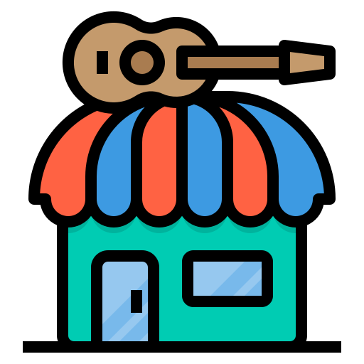 Tienda de musica icono gratis