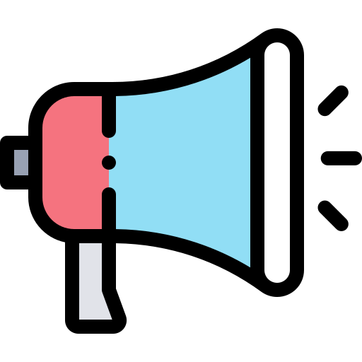 Megaphone Detailed Rounded Lineal color icon