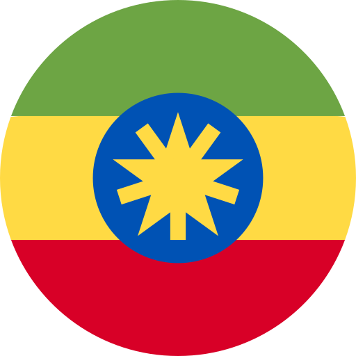 Ethiopia flag in different shape on transparent background PNG