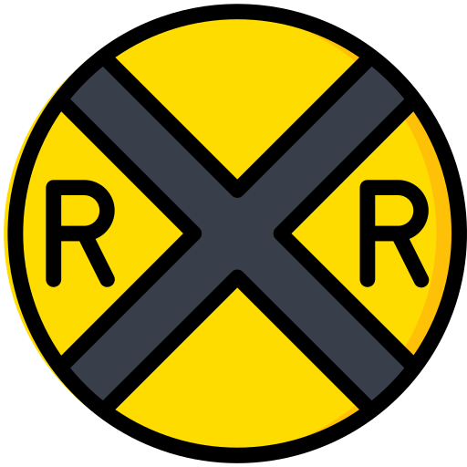 Railroad crossing Basic Miscellany Lineal Color icon
