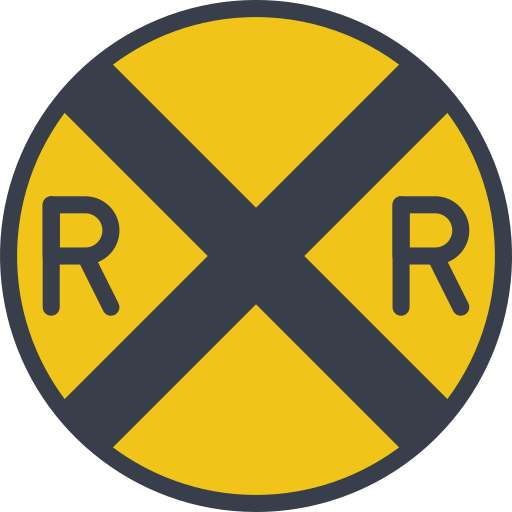 Railroad Crossing Basic Miscellany Flat Icon