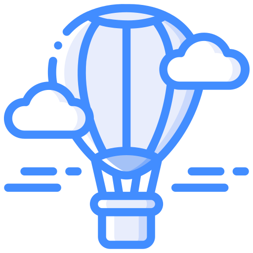 Hot air balloon Basic Miscellany Blue icon