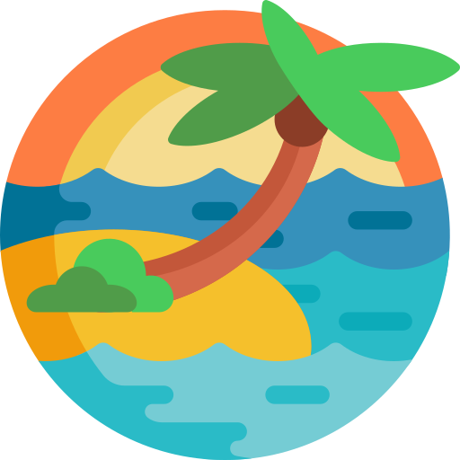 Island Detailed Flat Circular Flat Icon