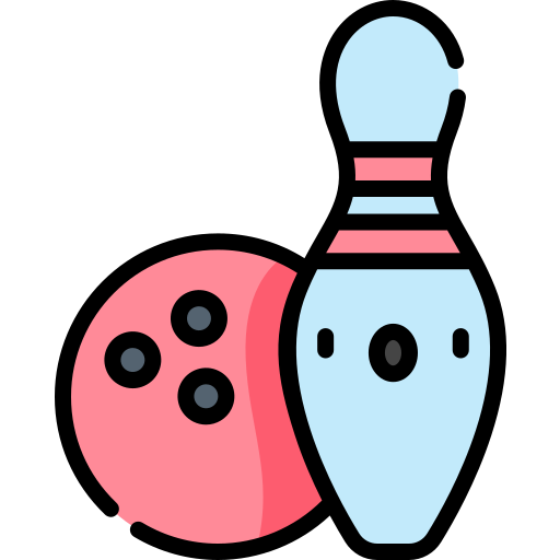 Bowling pin Kawaii Lineal color icon