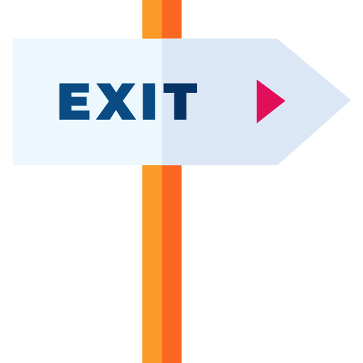 Exit Basic Straight Flat icon