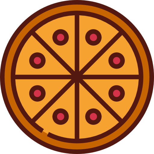 Pizza Detailed Straight Lineal color icon