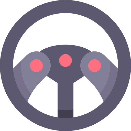 Steering wheel Kawaii Flat icon