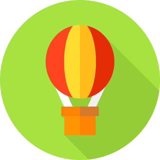 Hot air balloon Flat Circular Flat icon