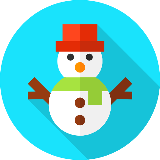 Snowman Flat Circular Flat icon