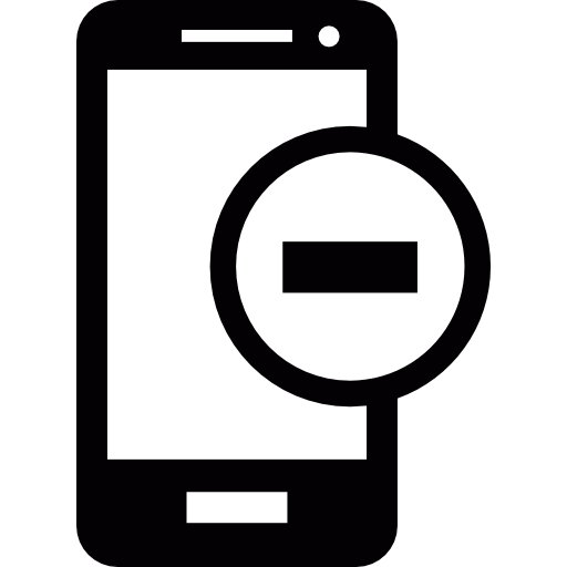 smartphone com botão de controle grátis ícone