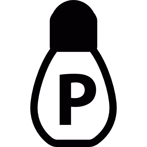 Light Bulb with letter p free icon