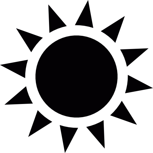 sol con rayos de sol icono gratis