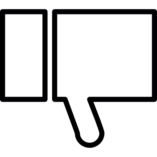 Прямоугольный большой палец вниз бесплатно иконка